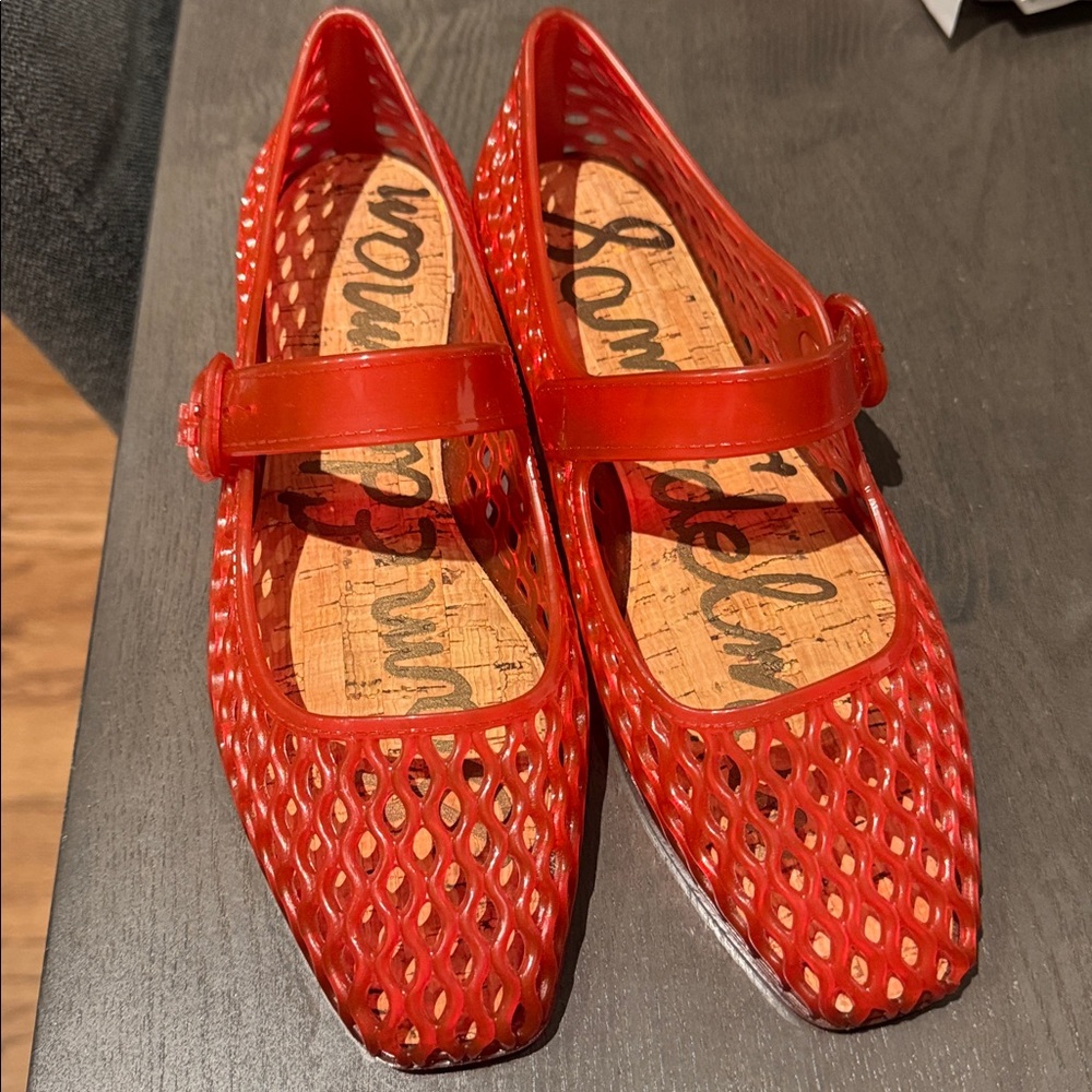 Sam Edelman red jelly ballet flats